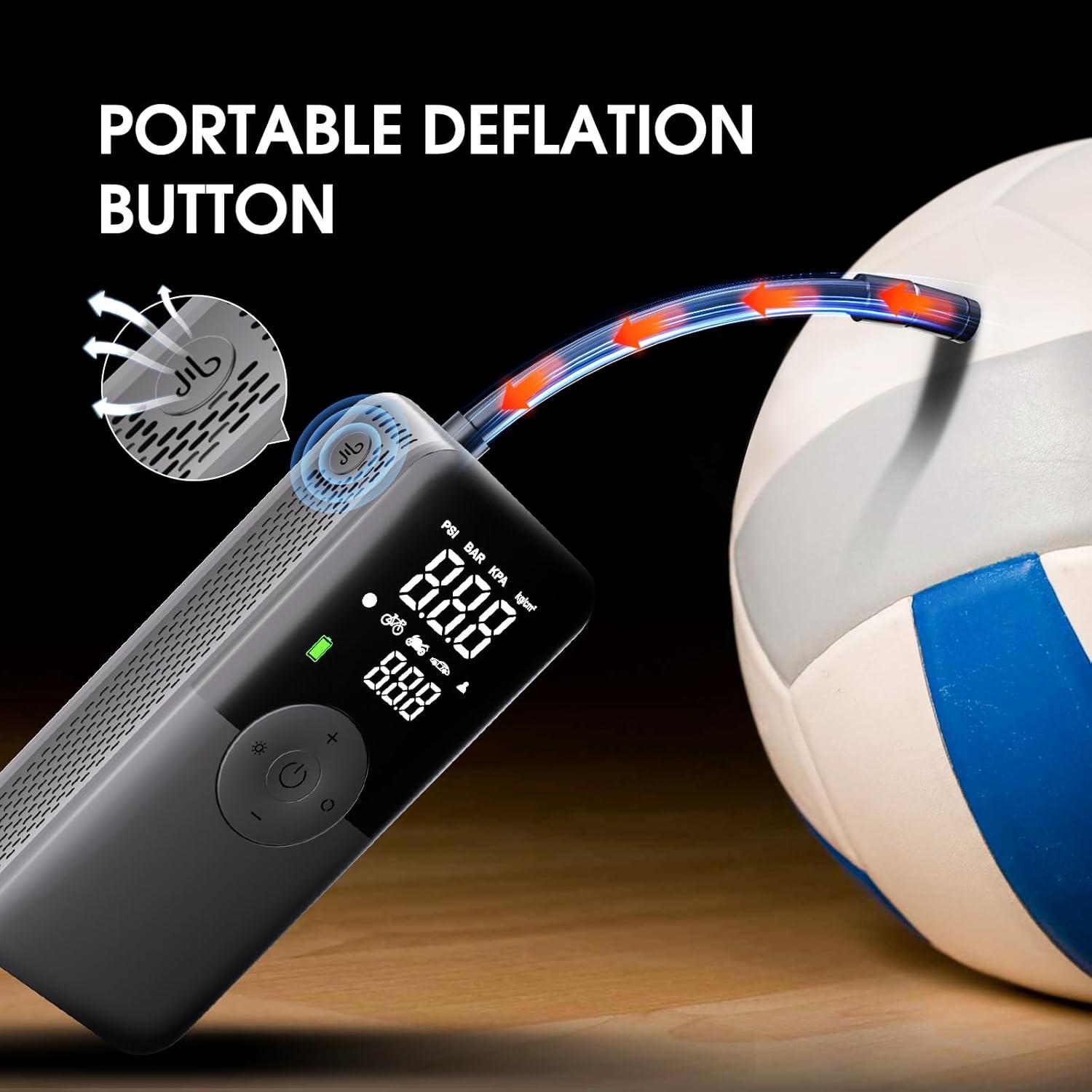 imageCARSUN Cordless Tire Inflator Portable Air CompressorCar Tire Pump with Digital Dual Screen150PSI Portable Air Pump for Car Tires with DeflationampampPressure GaugeSuitable for CarMotorcyclesBicycles