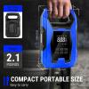 imageCARSUN ACDC Tire Inflator Portable Air Compressor Dual Power for Home 110V AC and Car 12V DC Air Pump with Pressure Gauge Auto Shutoff Tire Pump for Car Motorcycle Bicycle and Other InflatablesBlue