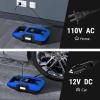 imageCARSUN ACDC Tire Inflator Portable Air Compressor Dual Power for Home 110V AC and Car 12V DC Air Pump with Pressure Gauge Auto Shutoff Tire Pump for Car Motorcycle Bicycle and Other InflatablesBlue