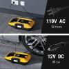 imageCARSUN ACDC Tire Inflator Portable Air Compressor Dual Power for Home 110V AC and Car 12V DC Air Pump with Pressure Gauge Auto Shutoff Tire Pump for Car Motorcycle Bicycle and Other InflatablesYellow