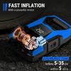 imageCARSUN ACDC Tire Inflator Portable Air Compressor Dual Power for Home 110V AC and Car 12V DC Air Pump with Pressure Gauge Auto Shutoff Tire Pump for Car Motorcycle Bicycle and Other InflatablesBlue