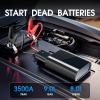 imageCARSUN Jump Starter with Air Compressor 3500A 150PSI CAR Battery Jumper Starter Portable 90 Gas80L Diesel with Digital Tire Inflator 12V Battery Booster Jump Starter with Large LCD Display