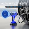 imageCARSUN Tire Inflator Portable Air Compressor Cordless Car Tire Pump with Rechargeable Liion Battery 150PSI Portable Handheld Air Pump with Digital Pressure Gauge for Car Tires Bicycles Balls Blue