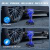 imageCARSUN Tire Inflator Portable Air Compressor Cordless Car Tire Pump with Rechargeable Liion Battery 150PSI Portable Handheld Air Pump with Digital Pressure Gauge for Car Tires Bicycles Balls Blue