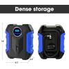imageDigital Air Compressor for Car Auto Pump Portable Tire Inflator with LED Light DC 12V BlueBlue