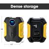 imageDigital Air Compressor for Car Auto Pump Portable Tire Inflator with LED Light DC 12V BlueYellow