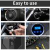 imageDigital Air Compressor for Car Auto Pump Portable Tire Inflator with LED Light DC 12V BlueYellow