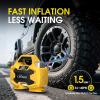 imagePortable Heavy Duty Tire Inflator PumpDual Cylinders ampamp Dual Motors Tire Pump150PSI Air Pumps Auto Shutoff with ScreenDC 12V Air Compressor for PickupORVsSUVsCarsM