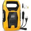 imageCARSUN ACDC Tire Inflator Portable Air Compressor Dual Power for Home 110V AC and Car 12V DC Air Pump with Pressure Gauge Auto Shutoff Tire Pump for Car Motorcycle Bicycle and Other InflatablesYellow